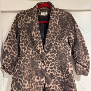 Calvin Klein Women's Leopard Print Blazer